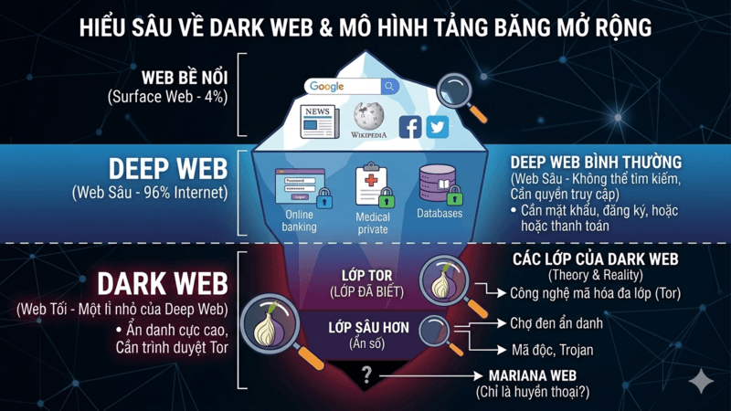 DARK WEB LÀ GÌ? – TẦNG 4: VÙNG NƯỚC TỐI (NƠI TRÚ ẨN ẨN DANH)